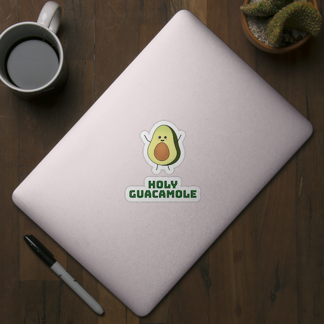 Holy guacamole - cute and happy kawaii avocado by punderful_day